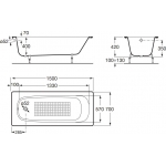 Roca Continental 鑄鐵浴缸 A21291300R